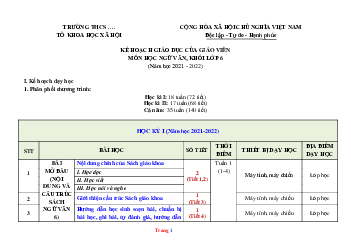 Kế hoạch giáo dục Ngữ Văn 6 Cánh diều rất hay