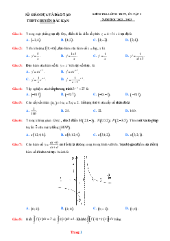 Bộ 5 đề ôn tốt nghiệp THPT Toán 2023 chuyên Bắc Kạn (giải chi tiết)