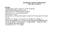 Đề thi học kỳ 1 môn Khoa học tự nhiên lớp 9 năm học 2024 - 2025 - Đề số 1 | Bộ sách Kết nối tri thức