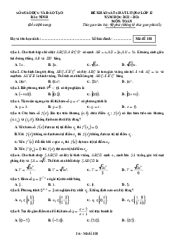Đề khảo sát chất lượng Toán 12 năm 2023 – 2024 sở GD&ĐT Bắc Ninh