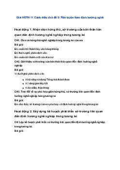 Giải HĐTN 11 Cánh diều chủ đề 9: Rèn luyện theo định hướng nghề