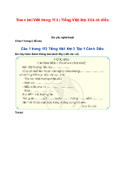 Soạn bài Viết trang 113 | Tiếng Việt lớp 3 Cánh diều