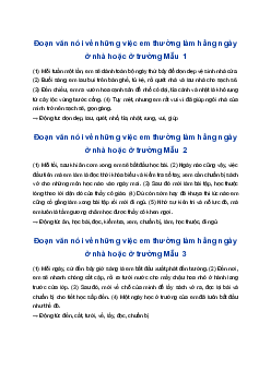 Viết đoạn văn nói về những việc em thường làm hằng ngày ở nhà hoặc ở trường | Tập làm văn 4