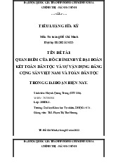 Tên đề tài:  Quan điểm của hồ chí minh về đại đoàn  Kết toàn dân tộc và sự vận dụng đảng  Cộng sản iệt Nam và toàn dân tộc  Trong giai đoạn hiện nay môn Tư tưởng Hồ Chí Minh | Trường Đại học Khoa học Tự nhiên, Đại học Quốc gia Thành phố Hồ Chí Minh