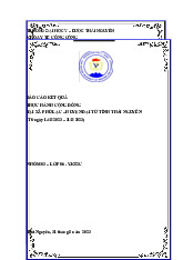 Thực hành cộng đồng tại xã Phú Lạc - huyện Đại Từ tỉnh Thái Nguyên