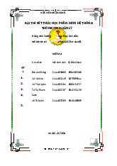 Báo cáo Bài thi kết thúc học phần môn Hệ thống thông tin quản lý | Học viện Ngân hàng