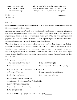 Đề thi thử Tốt nghiệp THPT 2024 môn Tiếng anh- THPT Lục Ngạn số 1, Bắc Giang (lần 1)