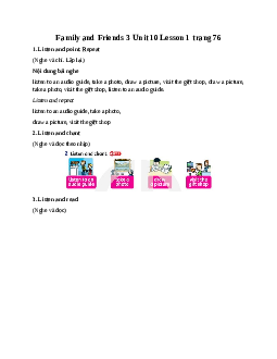 Family and Friends 3 Unit 10 May I take a photo Lesson 1 trang 76