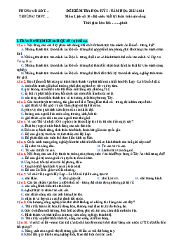 Đề thi học kì 1 môn Lịch sử 10 năm 2023 - 2024 sách Kết nối tri thức với cuộc sống đề 3