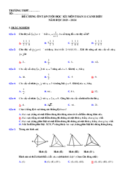 Đề cương ôn tập học kì 1 môn Toán 11 sách Cánh diều
