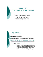 Chương 3 Phân tích chu trình sản xuất môn Quản trị cơ sở dữ liệu kinh doanh | Học viện Công Nghệ Bưu Chính Viễn Thông