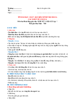 Giáo án Bài 7: Bản đồ chính trị châu Á, các khu vực của châu Á Địa lý 7 | Kết nối tri thức