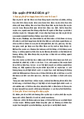 Đặc quyền (PRIVILEGE) là gì ?