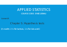 Lecture 9:  Chapter 5: Hypothesis tests | Trường Đại học Quốc tế, Đại học Quốc gia Thành phố Hồ Chí Minh