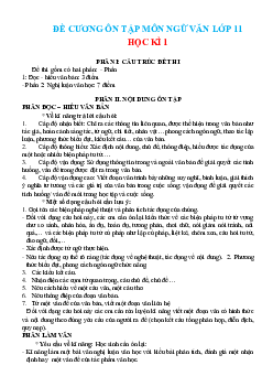 Đề cương ôn thi môn Văn 11 HK1 ( có đáp án )