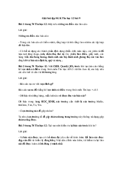 Giải bài tập SGK Tin học 12 Bài 9: Báo cáo và kết xuất báo cáo