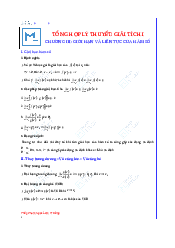 Ôn tập chương 3 : Giới hạn và liên tục của hàm số - Giải tích 1| Trường đại học Bách Khoa, Đại học Đà Nẵng