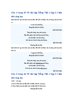 Giải VBT môn Tiếng việt 2 học kì 2 -  Bài 3: Cháu thăm nhà Bác | Chân trời sáng tạo