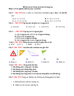 Đề thi học kì 1 Toán 6 Chân trời sáng tạo năm 2023 - 2024 số 6