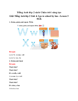 Unit 4: I go to school by bus - Lesson 3 Giải SGK | Tiếng anh 2 Family and Friends
