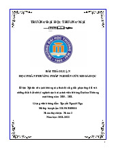 Nghiên cứu ảnh hưởng của thái độ sống | Bài thảo luận Phương pháp nghiên cứu khoa học