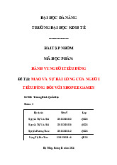 Nghiên Cứu Hành Vi Người Tiêu Dùng Qua Shopee Games | Hành vi người tiêu dùng | Đại học Kinh tế - Đại học Đà Nẵng