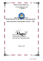 Phân tích việc thực hiện chức năng trung gian tín dụng tại ngân hàng Vietcombannk từ năm 2017 – 2022 | Bài thảo luận Nhập môn Tài chính tiền tệ