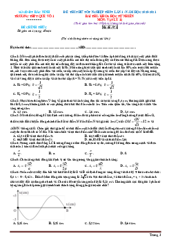 Đề thi thử tốt nghiệp THPT môn Lý 2021 trường Quế Võ lần 1 (có đáp án)