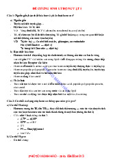 Đề cương Ôn Tập Sinh Lý Động Vật 1 Môn: Sinh lý động vật | Trường: Học Viện nông nghiệp Việt Nam