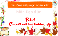 Giáo án điện tử Đạo đức 1 Bài 1 Cánh diều: Em với nội quy trường, lớp