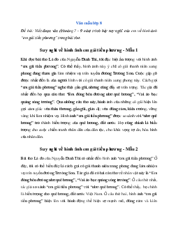 Văn mẫu Ngữ Văn lớp 8: Đoạn văn trình bày suy nghĩ của em về hình ảnh “em gái tiền phương” trong bài thơ Lá đỏ | Kết nối tri thức