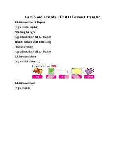 Family and Friends 3 Unit 11 There is a doll on the rug Lesson 1 trang 82