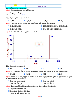 Đề thi học kì 1 Hóa 11 Chân Trời Sáng Tạo - Đề 1 (Có đáp án)