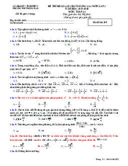 Đề KSCL Toán 11 năm học 2017 – 2018 trường THPT Đồng Đậu – Vĩnh Phúc lần 3