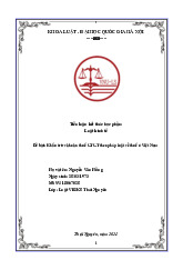 Tiểu luận kết thúc học phần: Khấu trừ và hoàn thuế GTGT theo pháp luật về thuế ở Việt Nam môn Kỹ năng hành nghề luật sư | Trường Đại học Luật Hà Nội