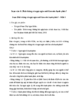Soạn bài Phải chăng chỉ có ngọt ngào mới làm nên hạnh phúc? - Chân trời sáng tạo 6