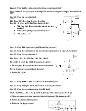 Bài tập ôn tập môn Linh kiện và mạch điện tử | Học viện Công Nghệ Bưu Chính Viễn Thông