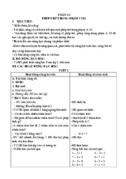 Giáo án môn Toán 1 - Tuần 13 | sách Cánh Diều (Cả năm)