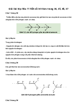 Hóa Học lớp 11 Bài 5: Ammonia - Muối Ammonium sách Kết Nối Tri  Thức