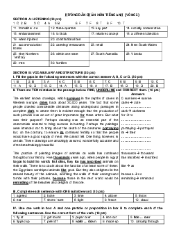 (Đáp án) Kì thi chọn đội tuyển chính thức dự thi HSG quốc gia lớp 12 THPT Đà Nẵng năm học 2020-2021 môn thi Tiếng Anh  -  Vòng 2 chính thức