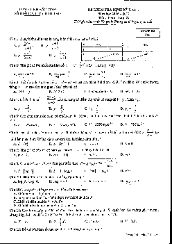 Đề kiểm tra định kỳ lần 1 Toán 12 năm học 2016 – 2017 sở GD và ĐT Bắc Ninh