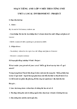 Tiếng Anh lớp 9 Unit 1 Project