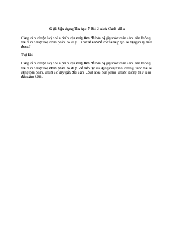 Giải Tin học 7 Bài 3: Thực hành với các thiết bị vào - ra | Cánh diều