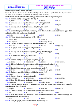 Đề ôn thi tốt nghiệp THPT 2022 môn hóa phát triển từ đề minh họa Đề 3 (có lời giải)