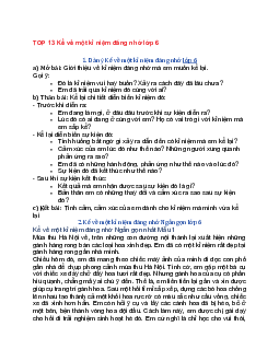 Văn mẫu lớp 6 Kết nối tri thức bài Kể về một kỉ niệm đáng nhớ