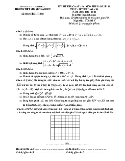 Đề khảo sát Toán (chuyên) vào 10 năm 2023 – 2024 trường chuyên Lam Sơn – Thanh Hóa