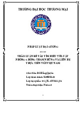 Tìm hiểu về luật phòng chống tham nhũng | Bài thảo luận pháp luật đại cương