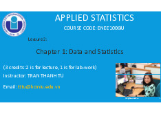 Data and Statistics | Bài giảng số 2 chương 1 học phần Applied statistics | Trường Đại học Quốc tế, Đại học Quốc gia Thành phố Hồ Chí Minh