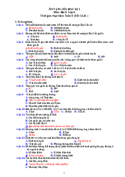 Đề cương ôn tập giữa học kì 1 môn Lịch sử - Địa lí 6 sách Cánh diều