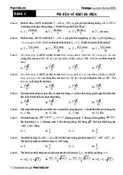 Chủ đề khối đa diện và thể tích khối đa diện ôn thi tốt nghiệp THPT môn Toán